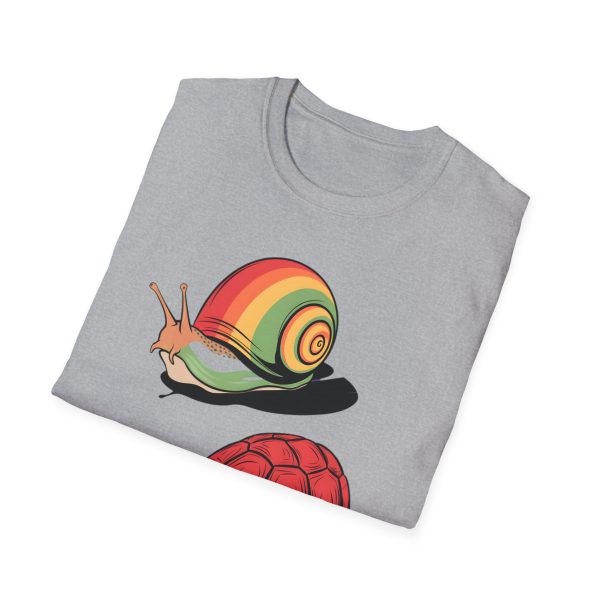 Tshirt Drapeau LGBT escargot et tortue sur fond noir design amusant pour sensibilisation et soutien à la diversité LGBTQ+ shirt t-shirt - Image 28