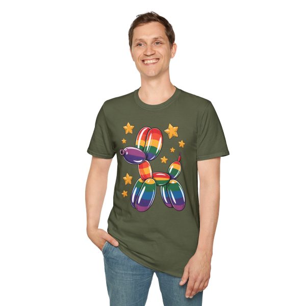 Tshirt Drapeau LGBT ballon en forme de chien avec étoiles design amusant et coloré pour soutien à la communauté LGBTQ+ et diversité t-shirt - Image 67