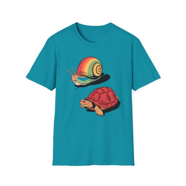 Tshirt Drapeau LGBT escargot et tortue sur fond noir design amusant pour sensibilisation et soutien à la diversité LGBTQ+ shirt t-shirt - Image 97