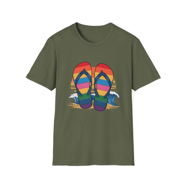 Tshirt LGBTQ+ tongs sur la plage design décontracté et estival pour célébrer la fierté et la diversité LGBTQ+ shirt t-shirt - Image 61