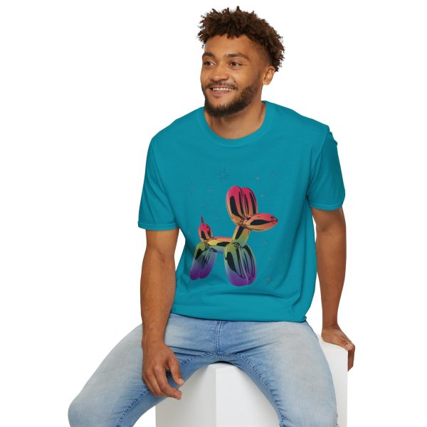 Tshirt LGBTQ+ ballon chien coloré sur fond noir design fun et éclatant pour célébrer la fierté LGBT+ et diversité des genres shirt t-shirt - Image 108