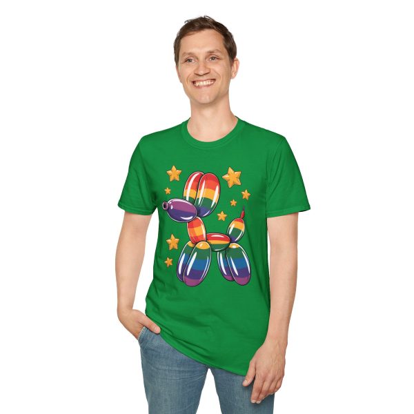 Tshirt Drapeau LGBT ballon en forme de chien avec étoiles design amusant et coloré pour soutien à la communauté LGBTQ+ et diversité t-shirt - Image 91