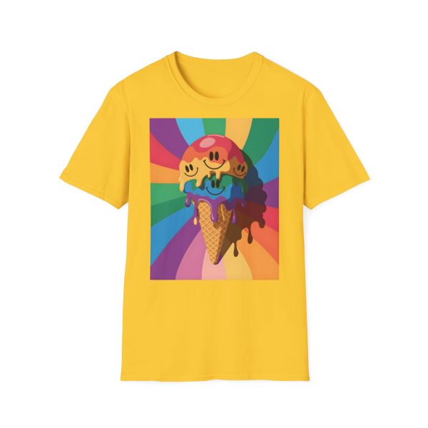 Tshirt Drapeau LGBT trois cônes de glace avec garnitures différentes design amusant et coloré pour célébrer la diversité LGBTQ+ t-shirt - Image 49