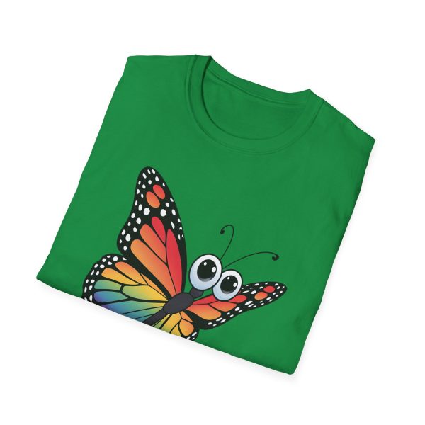 Tshirt Drapeau LGBT papillon coloré avec grands yeux sur fond noir design original et stylé pour sensibilisation à la fierté LGBTQ+ t-shirt - Image 88