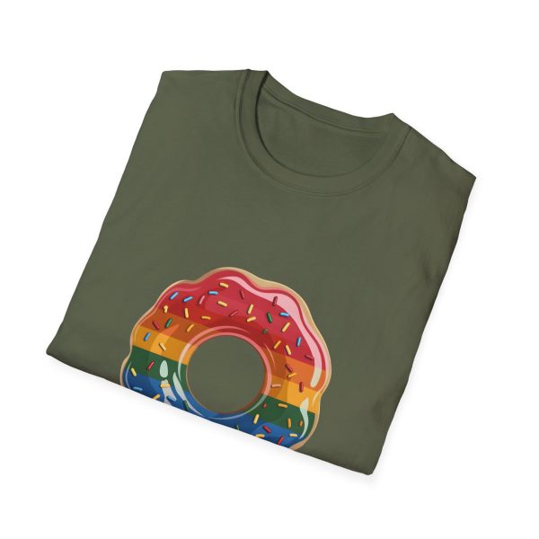 Tshirt Drapeau LGBT donut arc-en-ciel avec paillettes sur fond noir design coloré et amusant pour célébrer la diversité LGBTQ+ shirt t-shirt - Image 64