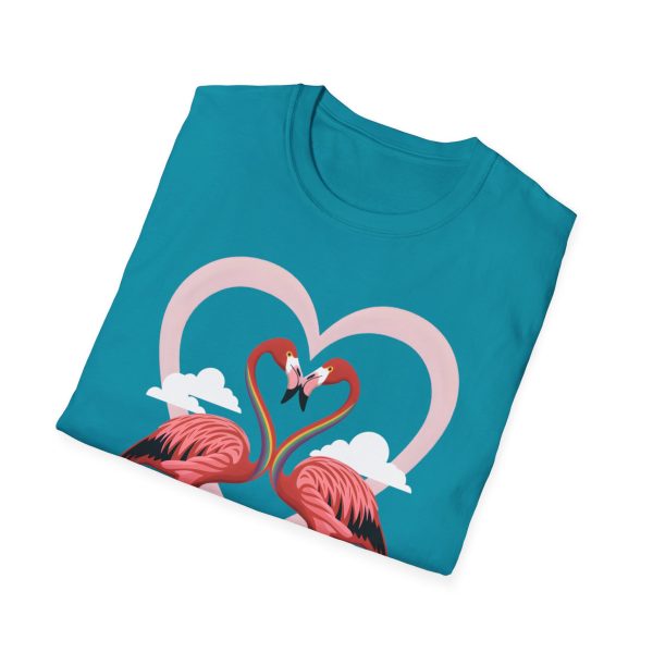 Tshirt LGBTQ+ flamants roses formant un coeur design symbolique et symbolique pour célébrer l'amour et la diversité LGBTQ+ shirt t-shirt - Image 100