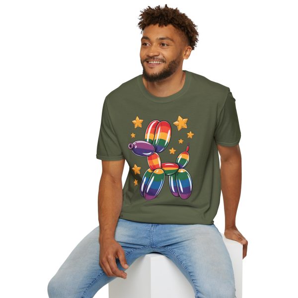 Tshirt Drapeau LGBT ballon en forme de chien avec étoiles design amusant et coloré pour soutien à la communauté LGBTQ+ et diversité t-shirt - Image 72