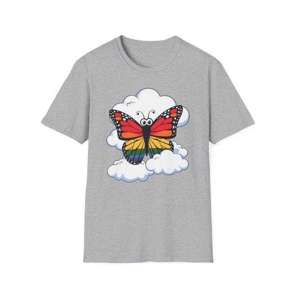 Tshirt Drapeau LGBT papillon assis sur un nuage dans le ciel design poétique et coloré pour sensibilisation et fierté LGBTQ+ shirt t-shirt - Image 25