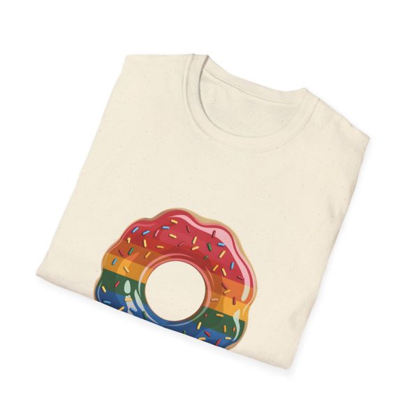 Tshirt Drapeau LGBT donut arc-en-ciel avec paillettes sur fond noir design coloré et amusant pour célébrer la diversité LGBTQ+ shirt t-shirt - Image 40