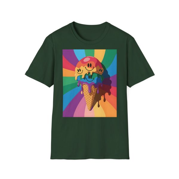 Tshirt Drapeau LGBT trois cônes de glace avec garnitures différentes design amusant et coloré pour célébrer la diversité LGBTQ+ t-shirt - Image 73