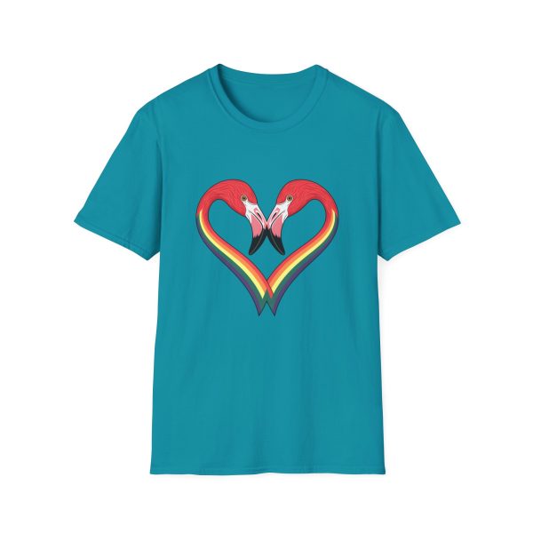 Tshirt LGBT+ flamants roses formant un coeur design symbolique pour célébration de l'amour et fierté LGBTQ+ et diversité shirt t-shirt - Image 97