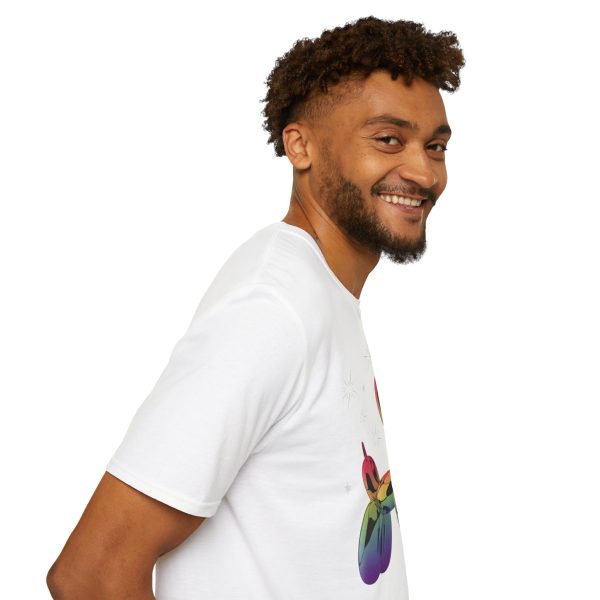 Tshirt LGBTQ+ ballon chien coloré sur fond noir design fun et éclatant pour célébrer la fierté LGBT+ et diversité des genres shirt t-shirt - Image 23