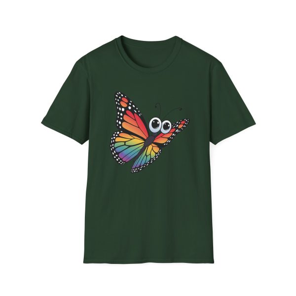 Tshirt Drapeau LGBT papillon coloré avec grands yeux sur fond noir design original et stylé pour sensibilisation à la fierté LGBTQ+ t-shirt - Image 73