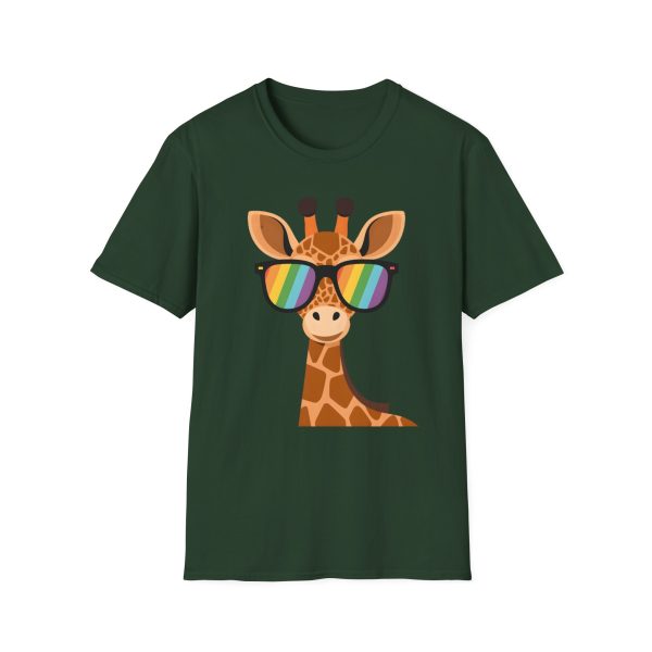 Tshirt LGBT+ girafe avec lunettes de soleil et rayure arc-en-ciel design humoristique et stylé pour fierté et soutien LGBTQ+ shirt t-shirt - Image 73