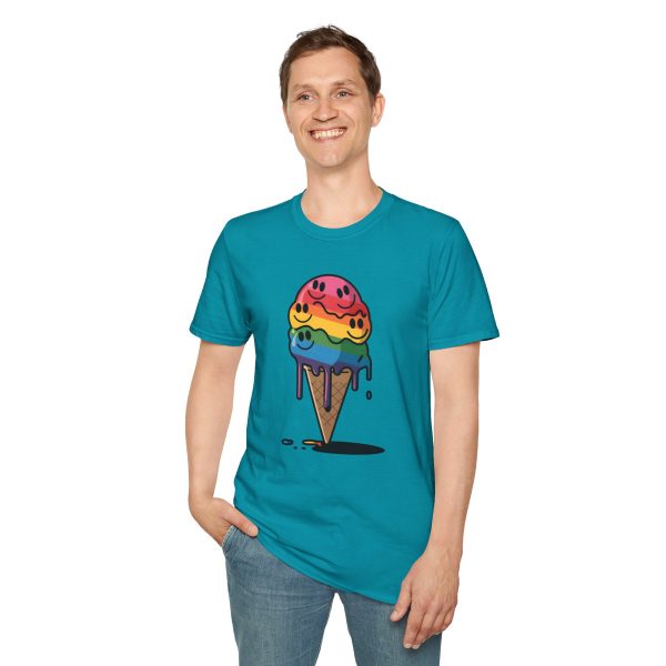 Tshirt Drapeau LGBT glace arc-en-ciel avec visages souriants design ludique et coloré pour célébrer la diversité et inclusion LGBTQ+ t-shirt - Image 103