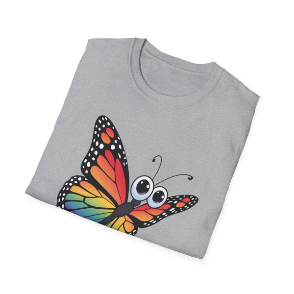 Tshirt Drapeau LGBT papillon coloré avec grands yeux sur fond noir design original et stylé pour sensibilisation à la fierté LGBTQ+ t-shirt - Image 28