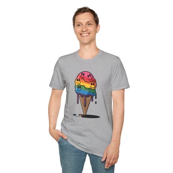 Tshirt Drapeau LGBT glace arc-en-ciel avec visages souriants design ludique et coloré pour célébrer la diversité et inclusion LGBTQ+ t-shirt - Image 31