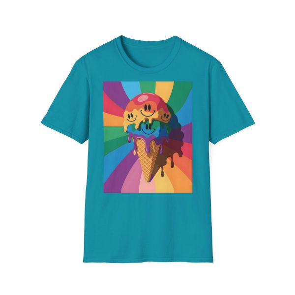 Tshirt Drapeau LGBT trois cônes de glace avec garnitures différentes design amusant et coloré pour célébrer la diversité LGBTQ+ t-shirt - Image 97