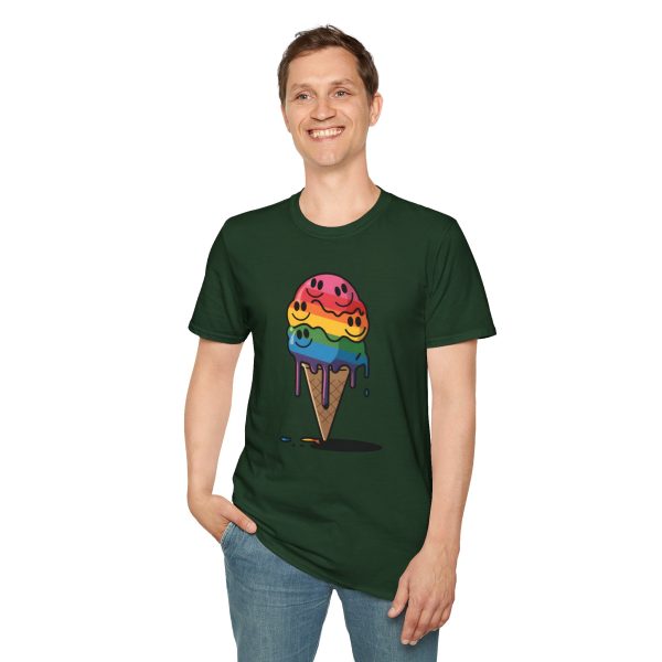 Tshirt Drapeau LGBT glace arc-en-ciel avec visages souriants design ludique et coloré pour célébrer la diversité et inclusion LGBTQ+ t-shirt - Image 79