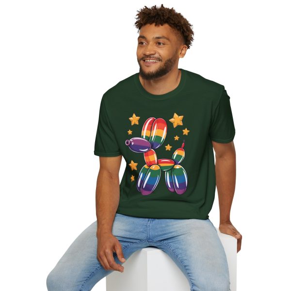 Tshirt Drapeau LGBT ballon en forme de chien avec étoiles design amusant et coloré pour soutien à la communauté LGBTQ+ et diversité t-shirt - Image 84