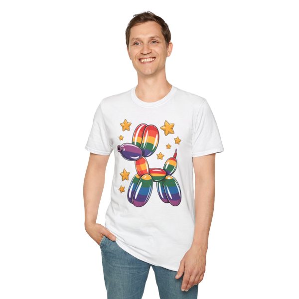 Tshirt Drapeau LGBT ballon en forme de chien avec étoiles design amusant et coloré pour soutien à la communauté LGBTQ+ et diversité t-shirt - Image 19