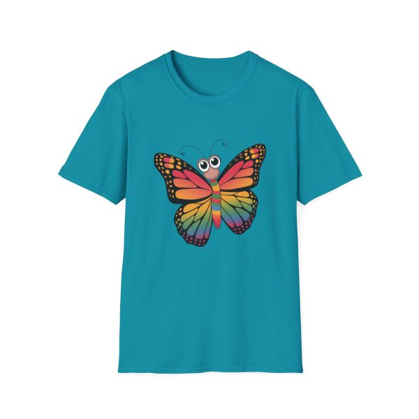 Tshirt LGBTQ+ papillon coloré avec grands yeux sur fond noir design vibrant et amusant pour célébrer la diversité LGBTQ+ shirt t-shirt - Image 97