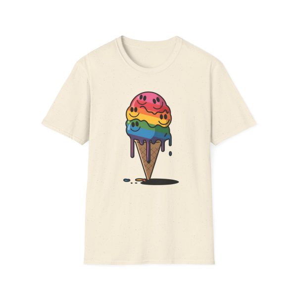 Tshirt Drapeau LGBT glace arc-en-ciel avec visages souriants design ludique et coloré pour célébrer la diversité et inclusion LGBTQ+ t-shirt - Image 37