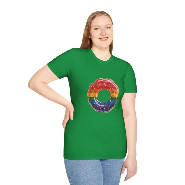 Tshirt Drapeau LGBT donut arc-en-ciel avec paillettes sur fond noir design coloré et amusant pour célébrer la diversité LGBTQ+ shirt t-shirt - Image 89