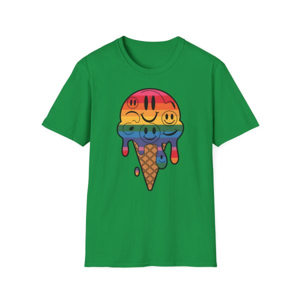 Tshirt LGBT+ cônes de glace avec visages souriants design amusant et mignon pour sensibilisation à la diversité et inclusion LGBTQ+ t-shirt - Image 85