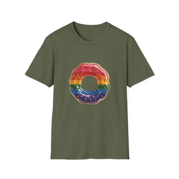 Tshirt Drapeau LGBT donut arc-en-ciel avec paillettes sur fond noir design coloré et amusant pour célébrer la diversité LGBTQ+ shirt t-shirt - Image 61