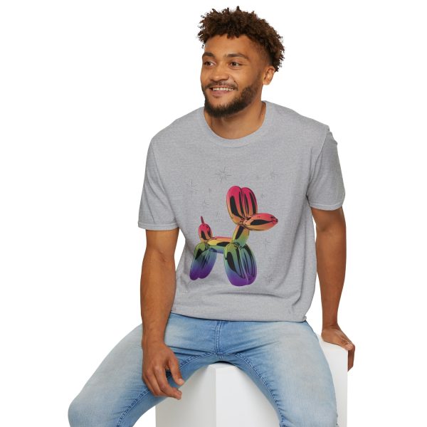 Tshirt LGBTQ+ ballon chien coloré sur fond noir design fun et éclatant pour célébrer la fierté LGBT+ et diversité des genres shirt t-shirt - Image 36