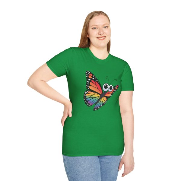 Tshirt Drapeau LGBT papillon coloré avec grands yeux sur fond noir design original et stylé pour sensibilisation à la fierté LGBTQ+ t-shirt - Image 89