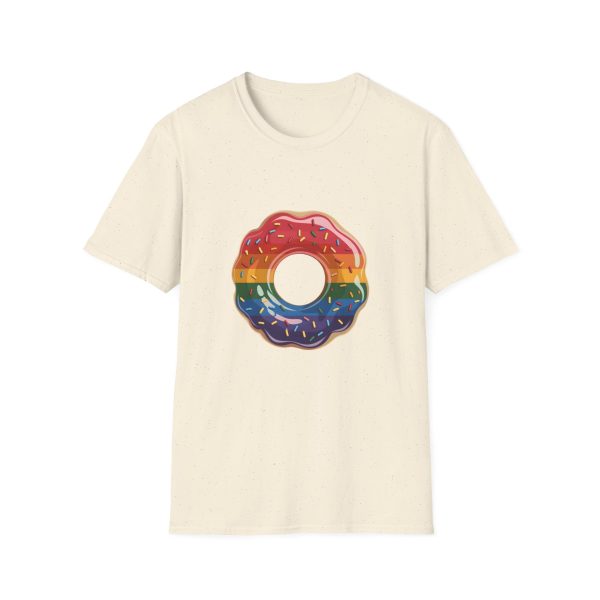 Tshirt Drapeau LGBT donut arc-en-ciel avec paillettes sur fond noir design coloré et amusant pour célébrer la diversité LGBTQ+ shirt t-shirt - Image 37