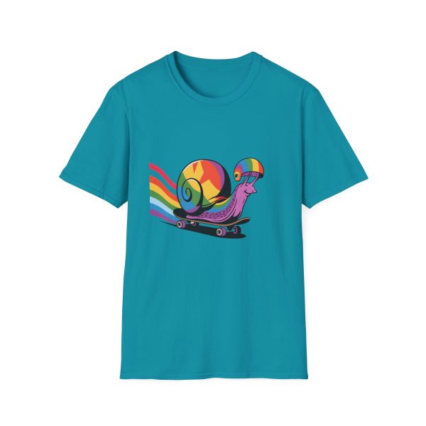 Tshirt LGBT+ escargot sur un skateboard avec roue arc-en-ciel design amusant et coloré pour célébrer la fierté LGBTQ+ shirt t-shirt - Image 97