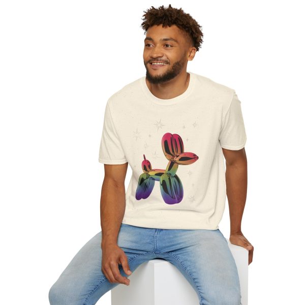 Tshirt LGBTQ+ ballon chien coloré sur fond noir design fun et éclatant pour célébrer la fierté LGBT+ et diversité des genres shirt t-shirt - Image 48