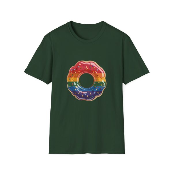 Tshirt Drapeau LGBT donut arc-en-ciel avec paillettes sur fond noir design coloré et amusant pour célébrer la diversité LGBTQ+ shirt t-shirt - Image 73