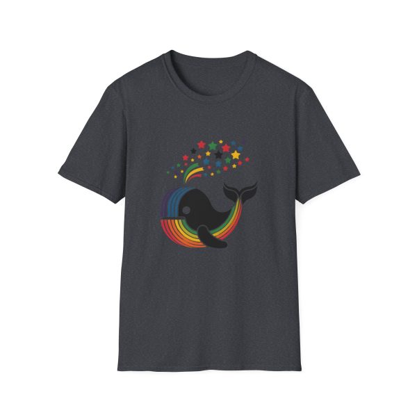 Tshirt LGBT+ baleine sautant hors d'un arc-en-ciel design magique et coloré pour célébrer la fierté et diversité LGBTQ+ shirt t-shirt