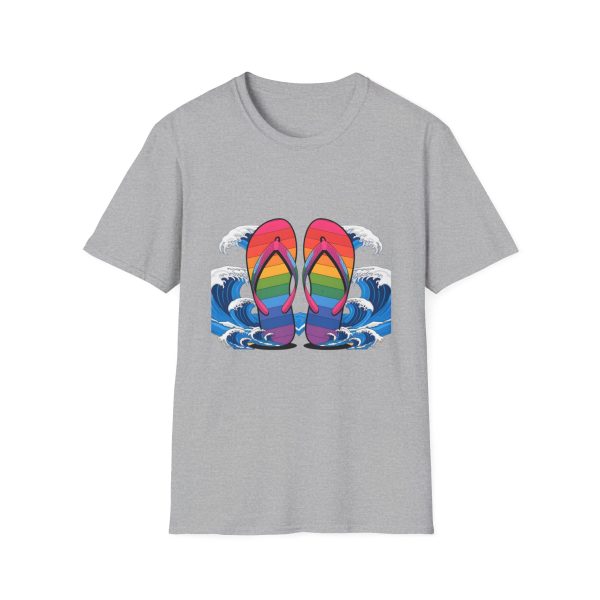 Tshirt LGBT+ tongs flottant dans l'eau design coloré et décontracté pour célébrer la fierté LGBTQ+ et l'amour universel shirt t-shirt - Image 25