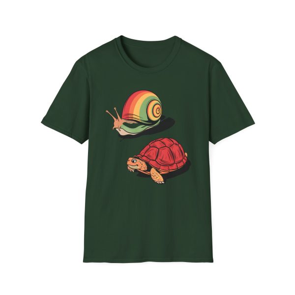 Tshirt Drapeau LGBT escargot et tortue sur fond noir design amusant pour sensibilisation et soutien à la diversité LGBTQ+ shirt t-shirt - Image 73