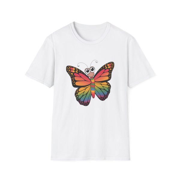 Tshirt LGBTQ+ papillon coloré avec grands yeux sur fond noir design vibrant et amusant pour célébrer la diversité LGBTQ+ shirt t-shirt - Image 13