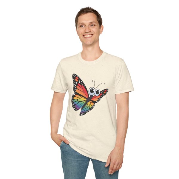 Tshirt Drapeau LGBT papillon coloré avec grands yeux sur fond noir design original et stylé pour sensibilisation à la fierté LGBTQ+ t-shirt - Image 43