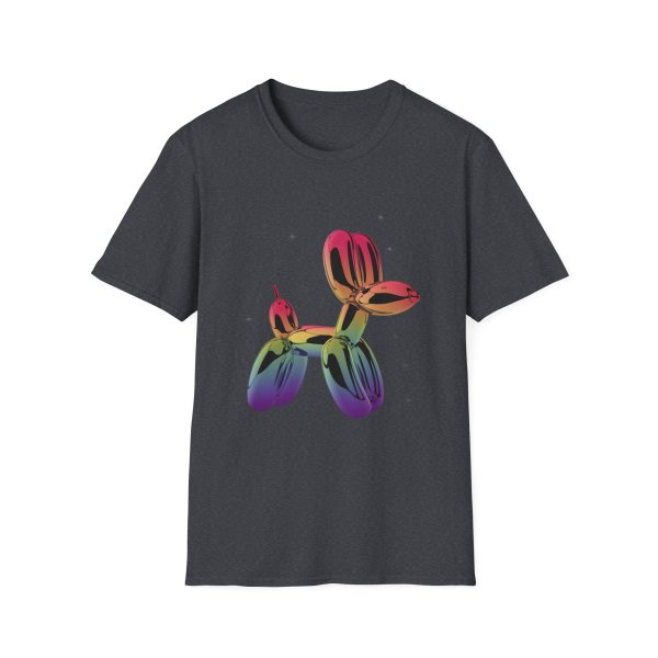 Tshirt LGBTQ+ ballon chien coloré sur fond noir design fun et éclatant pour célébrer la fierté LGBT+ et diversité des genres shirt t-shirt