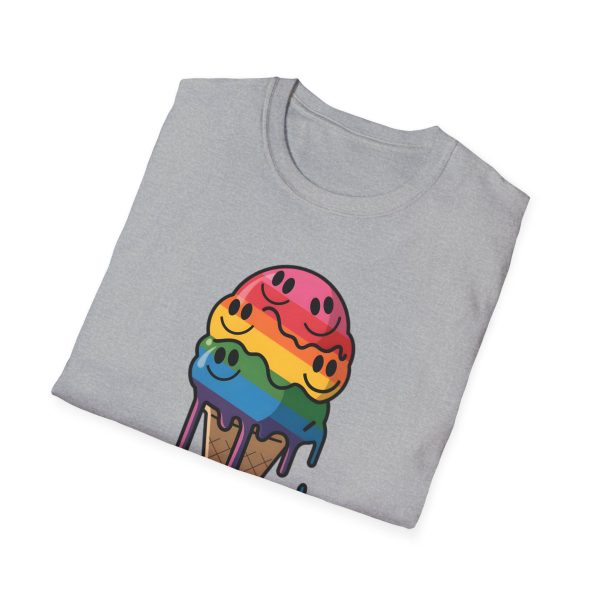 Tshirt Drapeau LGBT glace arc-en-ciel avec visages souriants design ludique et coloré pour célébrer la diversité et inclusion LGBTQ+ t-shirt - Image 28