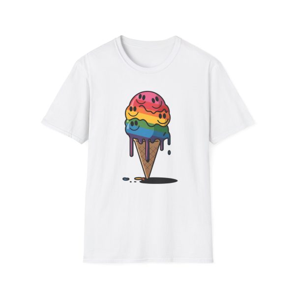 Tshirt Drapeau LGBT glace arc-en-ciel avec visages souriants design ludique et coloré pour célébrer la diversité et inclusion LGBTQ+ t-shirt - Image 13