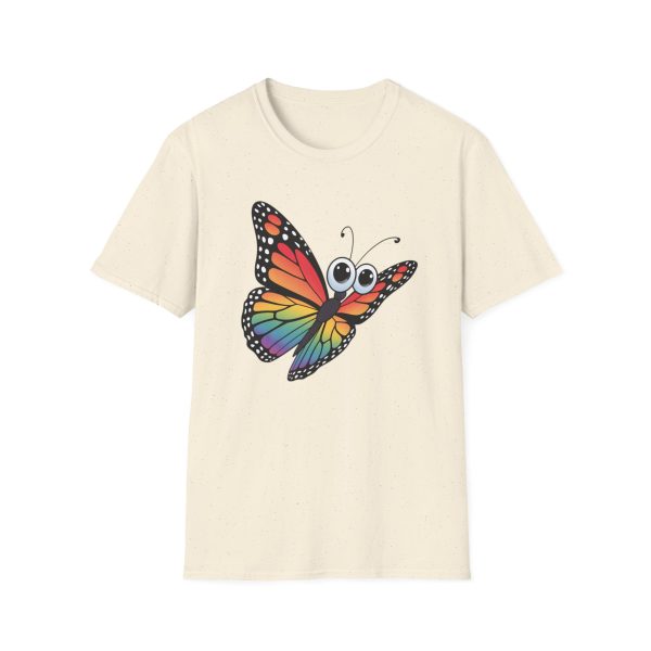 Tshirt Drapeau LGBT papillon coloré avec grands yeux sur fond noir design original et stylé pour sensibilisation à la fierté LGBTQ+ t-shirt - Image 37