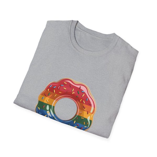 Tshirt Drapeau LGBT donut arc-en-ciel avec paillettes sur fond noir design coloré et amusant pour célébrer la diversité LGBTQ+ shirt t-shirt - Image 28