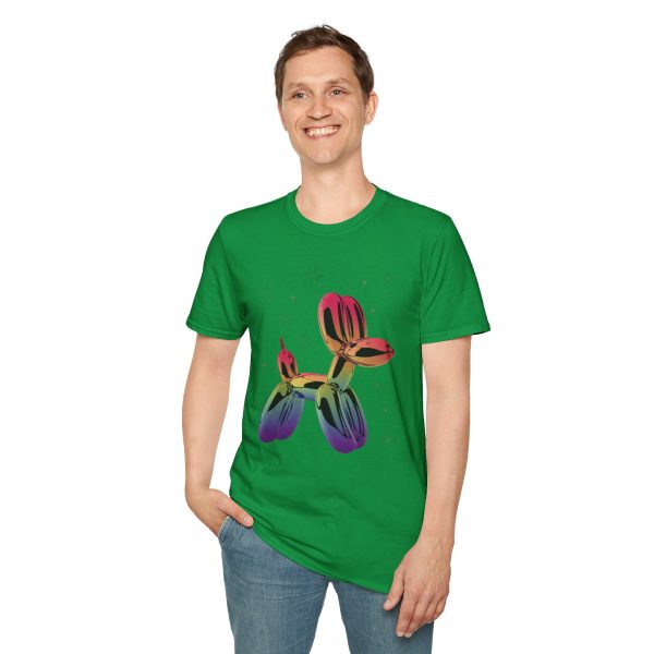 Tshirt LGBTQ+ ballon chien coloré sur fond noir design fun et éclatant pour célébrer la fierté LGBT+ et diversité des genres shirt t-shirt - Image 91