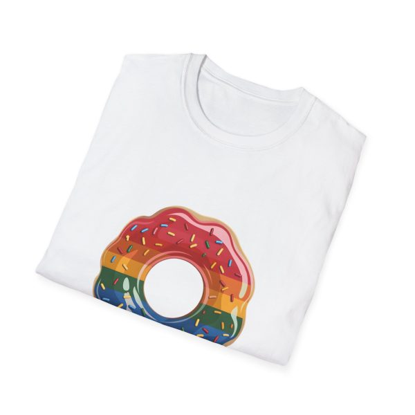 Tshirt Drapeau LGBT donut arc-en-ciel avec paillettes sur fond noir design coloré et amusant pour célébrer la diversité LGBTQ+ shirt t-shirt - Image 16