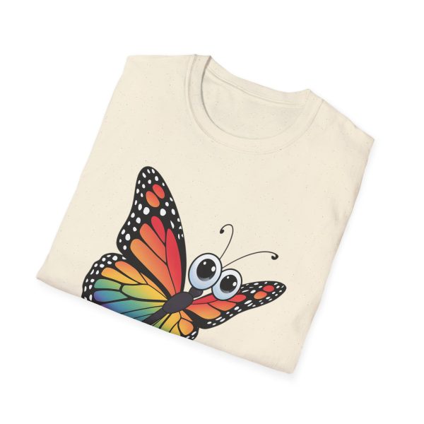 Tshirt Drapeau LGBT papillon coloré avec grands yeux sur fond noir design original et stylé pour sensibilisation à la fierté LGBTQ+ t-shirt - Image 40