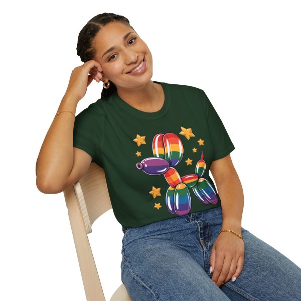 Tshirt Drapeau LGBT ballon en forme de chien avec étoiles design amusant et coloré pour soutien à la communauté LGBTQ+ et diversité t-shirt - Image 82